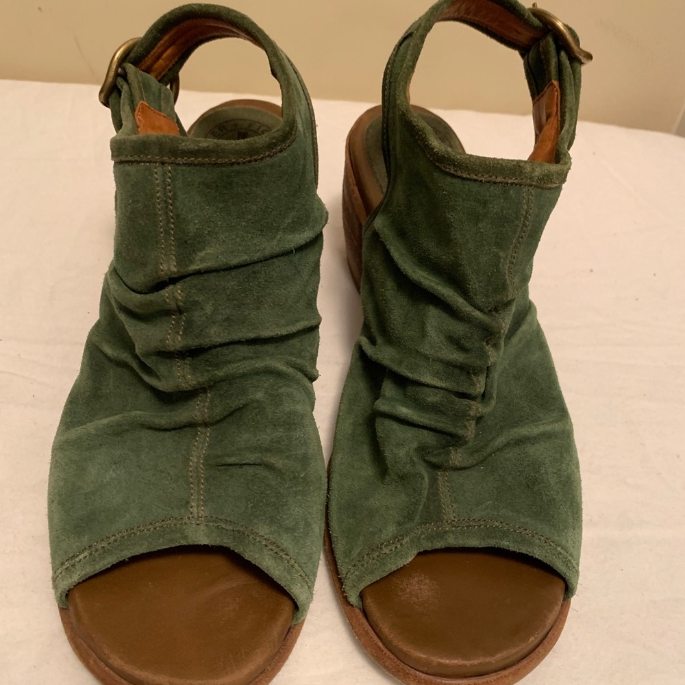 Fiorentini + Baker Green and Brown Wedge Sandals - 10